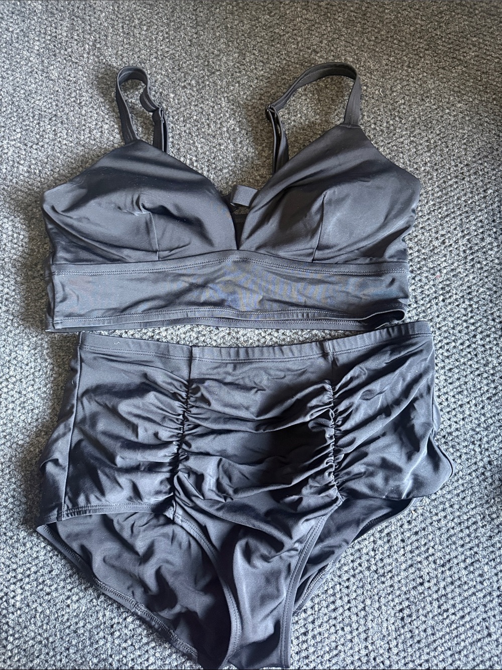 Torrid size 0 Black High-Rise Ruched Bikini Set — Women’s swim